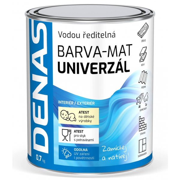 Vrchní barva DENAS UNIVERZÁL MAT - 0,7 kg - 0240 tmavě hnědá