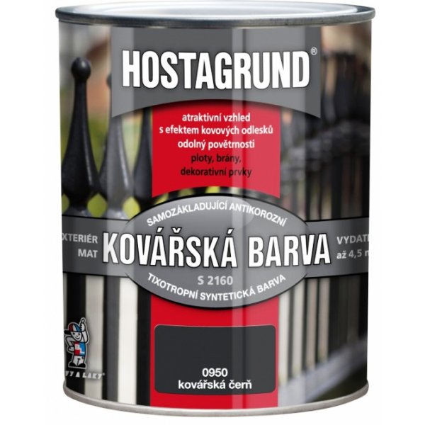 HOSTAGRUND KOVÁŘSKÁ BARVA S2160 - 0,6 L - 0950 kovářská čerň