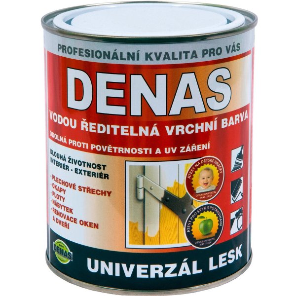 Vrchní barva DENAS UNIVERZÁL LESK - 0,7 kg - 0110 světle šedá