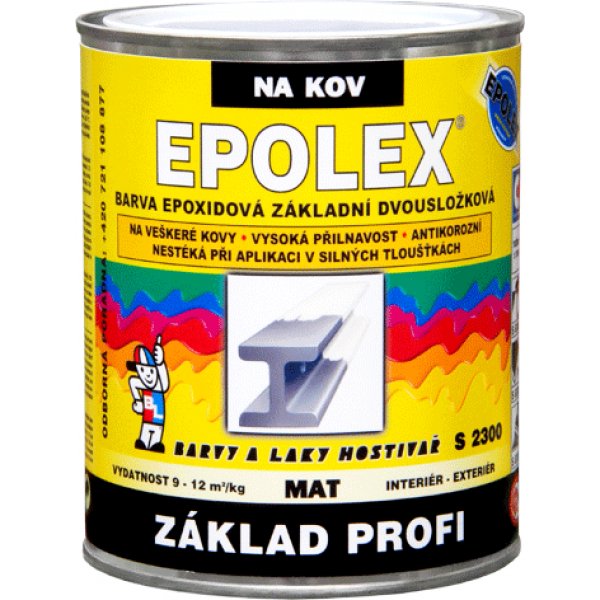 Základní epoxidová dvousložková barva EPOLEX S2300 + TUŽIDLO - 1,18 Kg - 0110 šedý