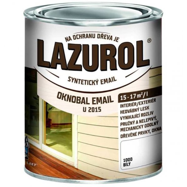 Vrchní barva LAZUROL OKNOBAL EMAIL U2015 - 2,5 L - 1000 bílý