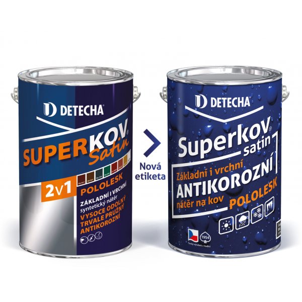 Základní i vrchní antikorozní barva SUPERKOV SATIN 2v1 - 2,5 kg - červenohnědý