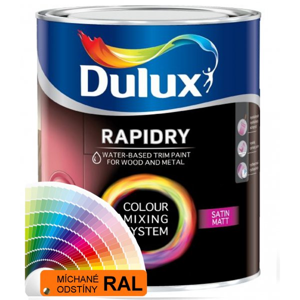 Univerzální barva DULUX RAPIDRY SATIN MATT - 2,5 L - RAL 8016 mahagonová hnědá