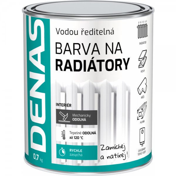 Barva na radiátory DENAS - 0,7 kg - bílá