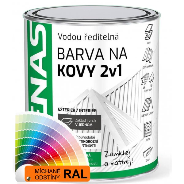 Barva na pozink DENAS 2V1 - 0,7 kg - RAL 3012 červenobéžová