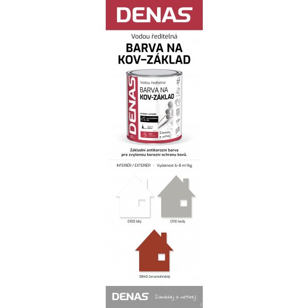 Antikorozní barva na kov DENAS NA KOV-ZÁKLAD - 0,7 kg - 0110 šedý
