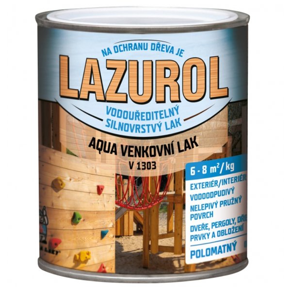 Venkovní lak LAZUROL AQUA POLOMAT - 0,6 kg - bezbarvý