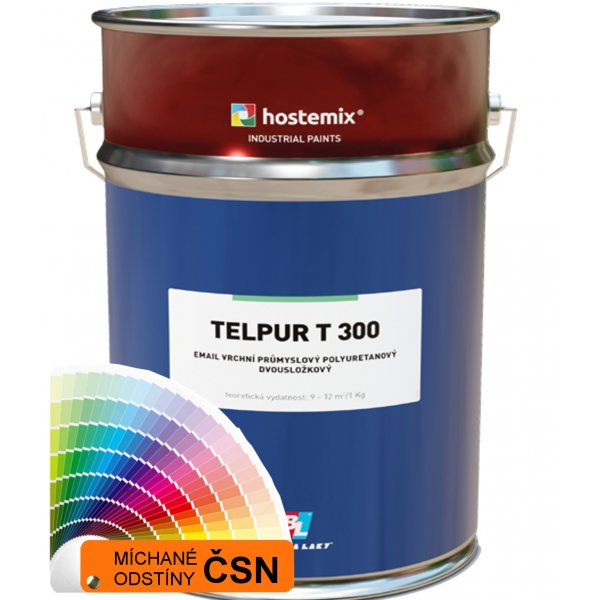 Vrchní polyuretanová barva TELPUR T300 LESK ČSN s tužidlem - 9,5 kg - ČSN 4550 modrá návěstní