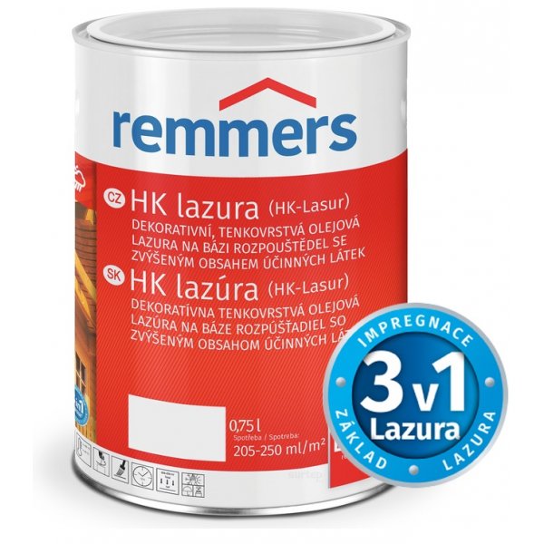 Remmers HK Lasur - 0,75 L - ořech