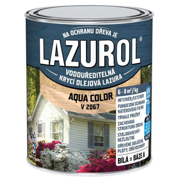 Krycí olejová lazura LAZUROL AQUA COLOR - 0,7 kg - RAL 5010 enziánová modrá