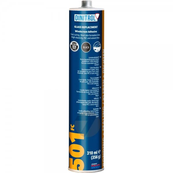 Polyuretanové lepidlo na sklo DINITROL 501 FC - 310 ml - černý