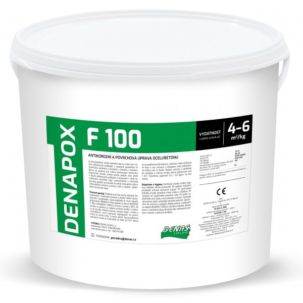 Epoxydová barva na beton DENAPOX F100 - 8 kg - RAL 3027 malinová červená