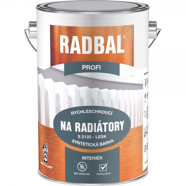 Barva na radiátory RADBAL PROFI - 4 L - 1000 bílý