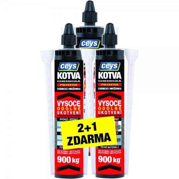 CEYS chemická kotva polyester 2+1 (3ks) - 3ks - 300ml