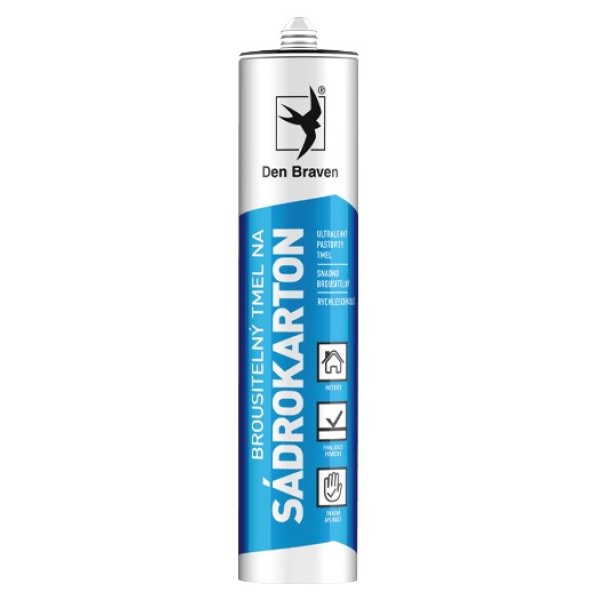 Brousitelný tmel na sádrokartony Den Braven - 280 ml - bílá
