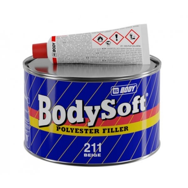 Polyesterový univerzální tmel BODYSOFT 211 - 1 kg - žlutý