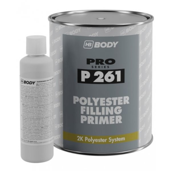 Polyesterový plnící stříkací tmel s tužidlem BODY P261 - 1 L - šedý