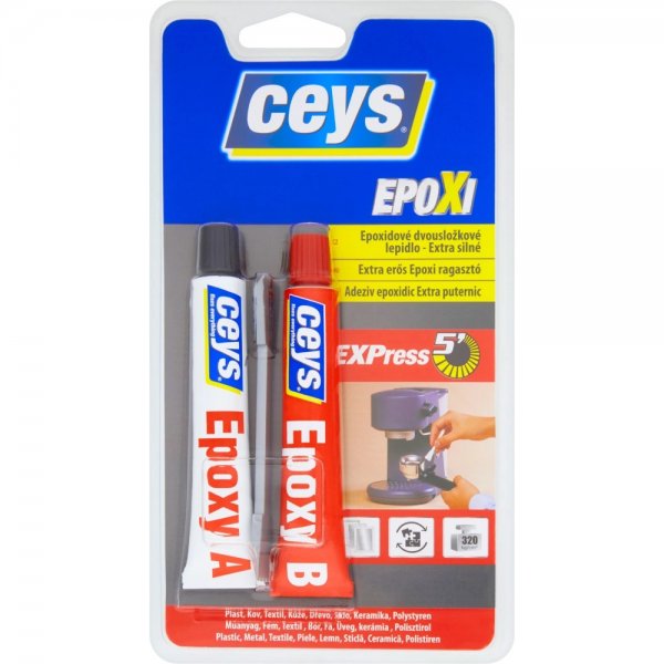 Rychle tvrdnoucí dvousložkové lepidlo Ceys - 15 ml + 15 ml