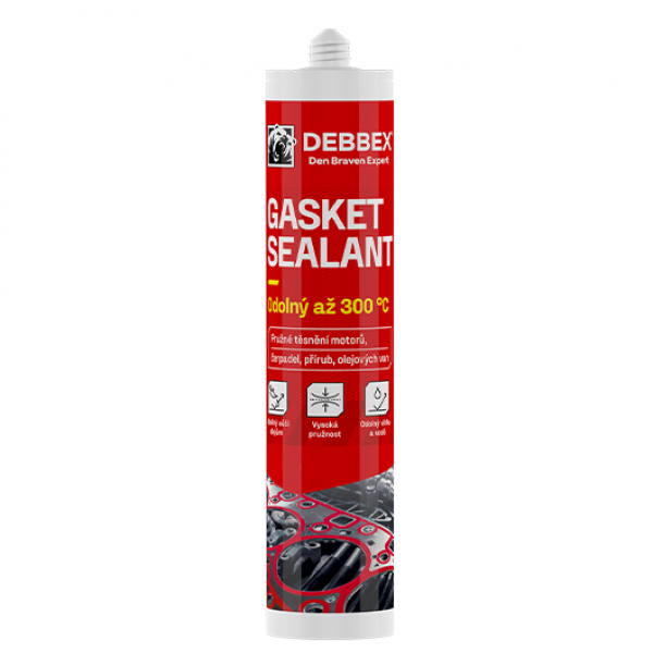 Tepelně odolný silikonový tmel Gasket sealant - 280 ml - černý
