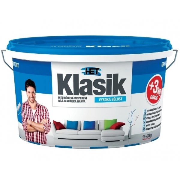 Malířská barva HET KLASIK - 4 kg - bílý