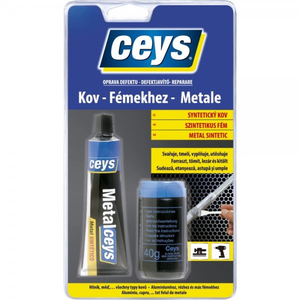 Syntetický kov, tmel Ceys Kov - 40 g + 40 g